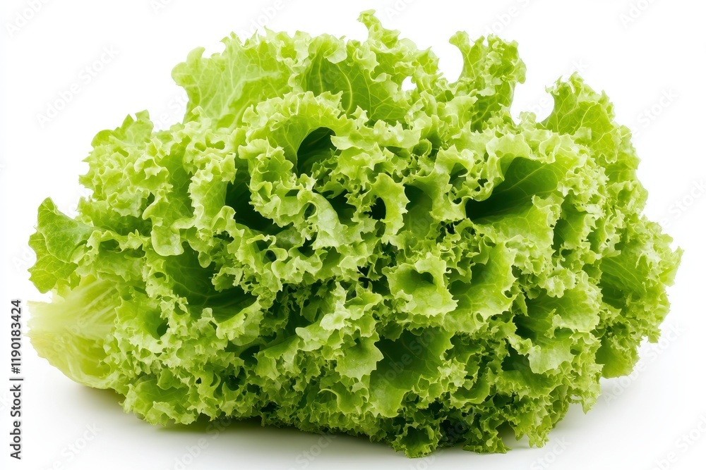 A detailed close-up view of fresh lettuce leaves arranged on a clean white surface, highlighting their vibrant green color and crisp texture. A detailed close-up view of fresh lettuce leaves arranged on a clean white surface, highlighting their vibrant green color and crisp texture.