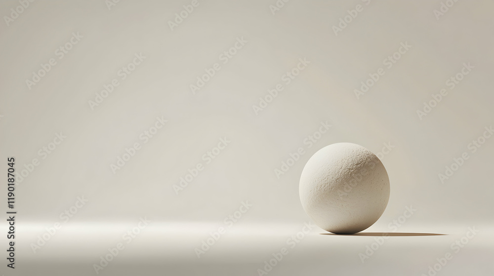 Minimalist white sphere on a table studio setting photography calm atmosphere close-up abstract concept Minimalist white sphere on a table studio setting photography calm atmosphere close-up abstract concept