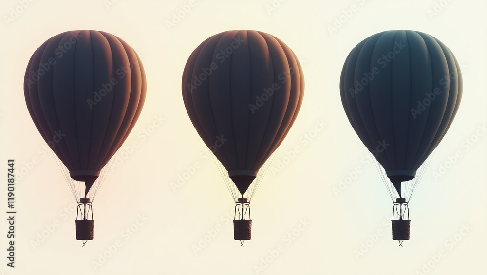 Fototapeta premium set of a hot air balloon