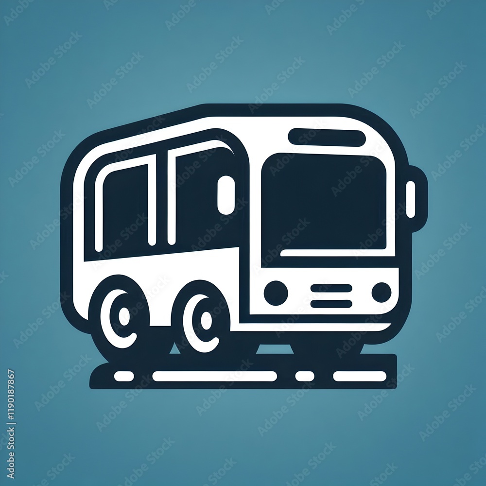 Line Art Illustration of a Modern City Bus Line Art Illustration of a Modern City Bus