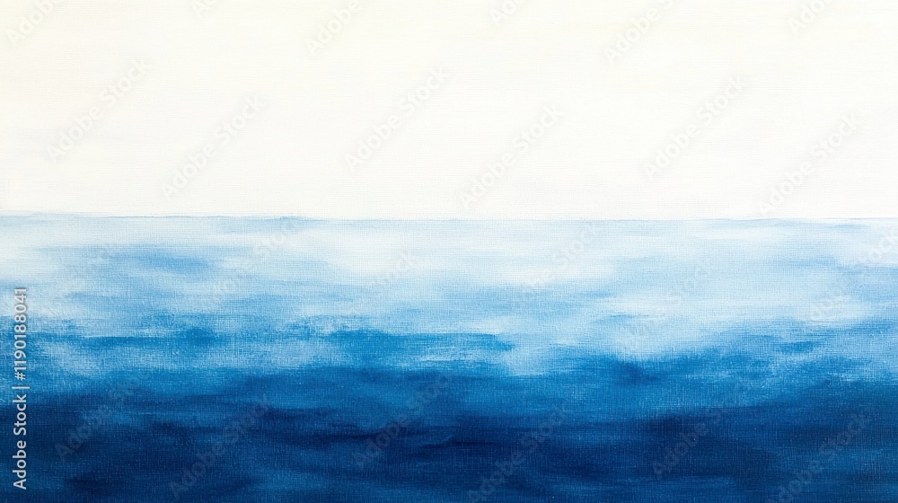 Fototapeta premium Abstract Ocean Landscape with Soft Blue Tones and Gentle Gradients Against a Light Sky for Tranquil and Calming Visuals in Art and Design Projects