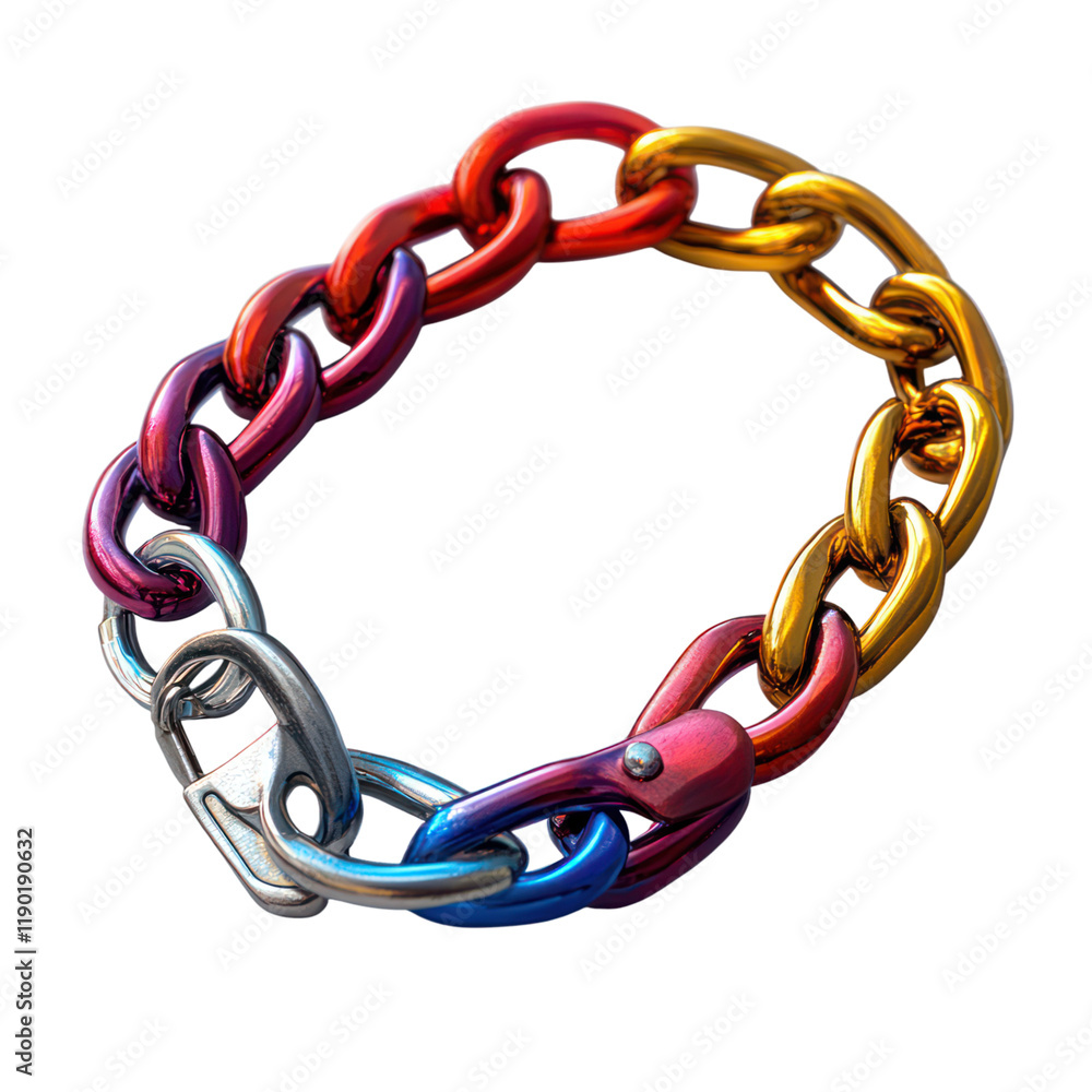 Obraz premium Multicolored Chain Bracelet: A Stylish Accessory