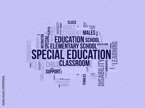 Special Education word cloud template. Special Education concept vector tagcloud background.