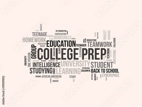 College Prep word cloud template. College Prep concept vector tagcloud background.
