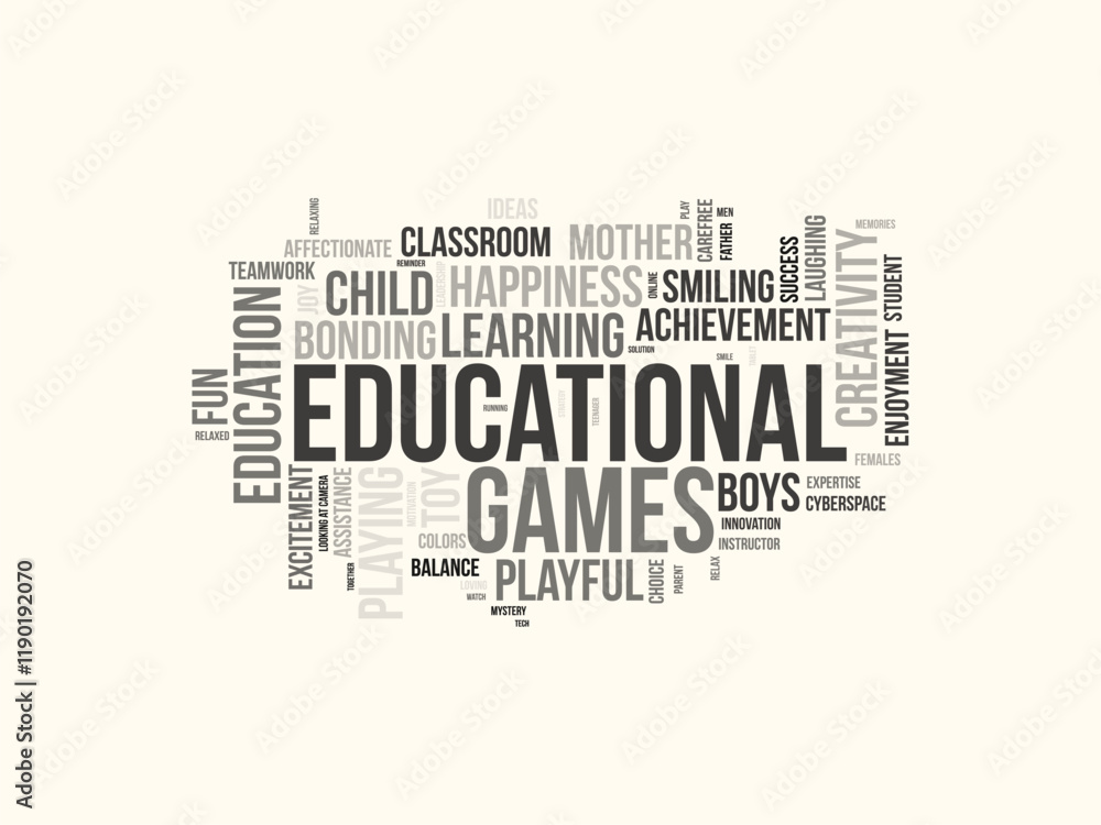 Fototapeta premium Educational Games word cloud template. Educational Games concept vector tagcloud background.