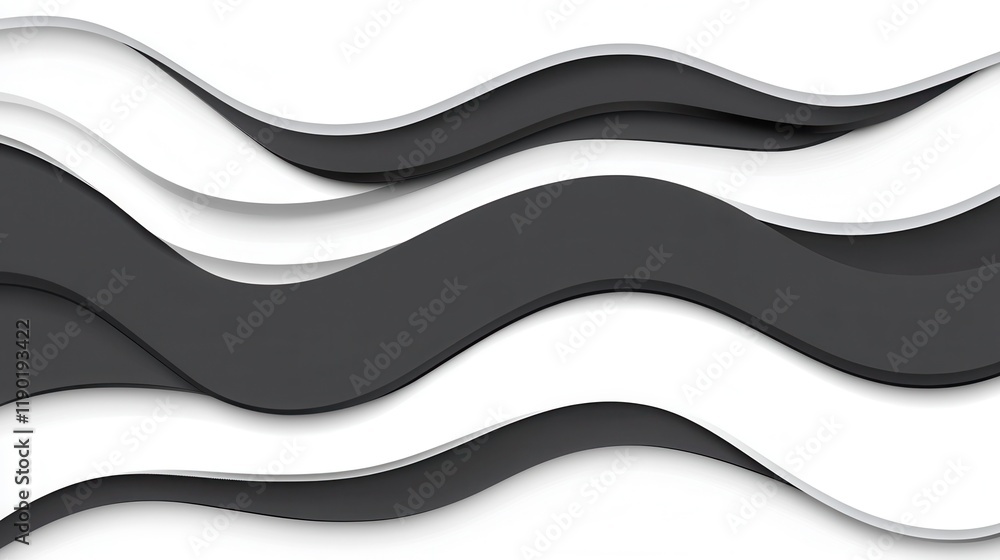 Obraz premium Abstract Monochromatic Waves: A Play of Light and Shadow in Elegant Grayscale