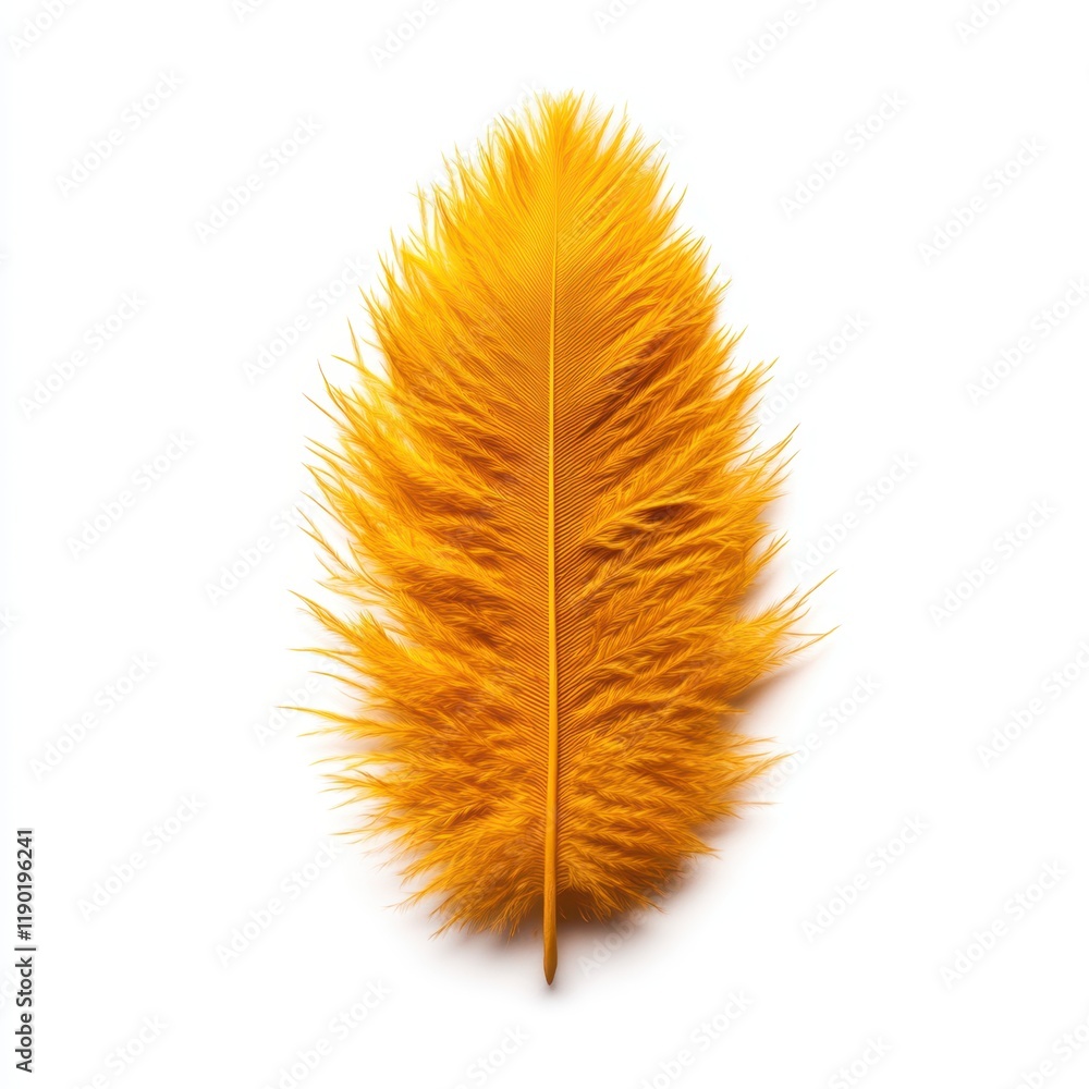 A bright yellow feather rests delicately against a clean white background, showcasing its vibrant color and intricate details. A bright yellow feather rests delicately against a clean white background, showcasing its vibrant color and intricate details.