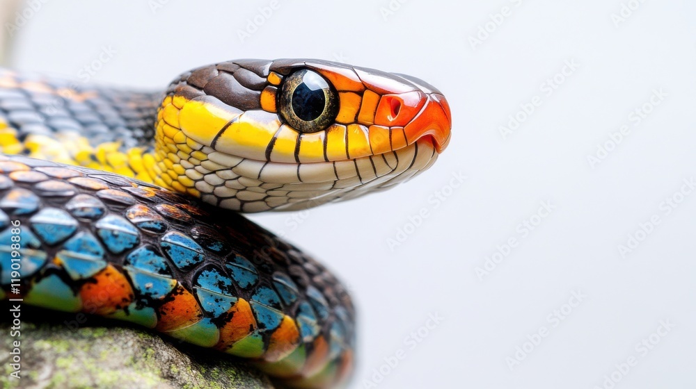 Vibrant Snake Slithering on a Rock Vibrant Snake Slithering on a Rock