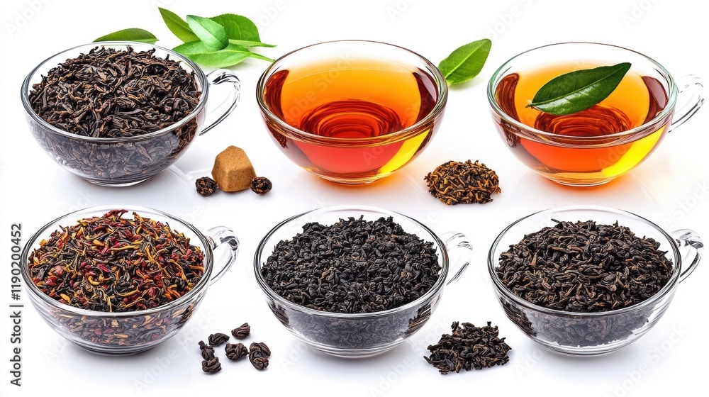 Variety of Freshly Brewed Teas and Loose Leaf Tea Selection Variety of Freshly Brewed Teas and Loose Leaf Tea Selection