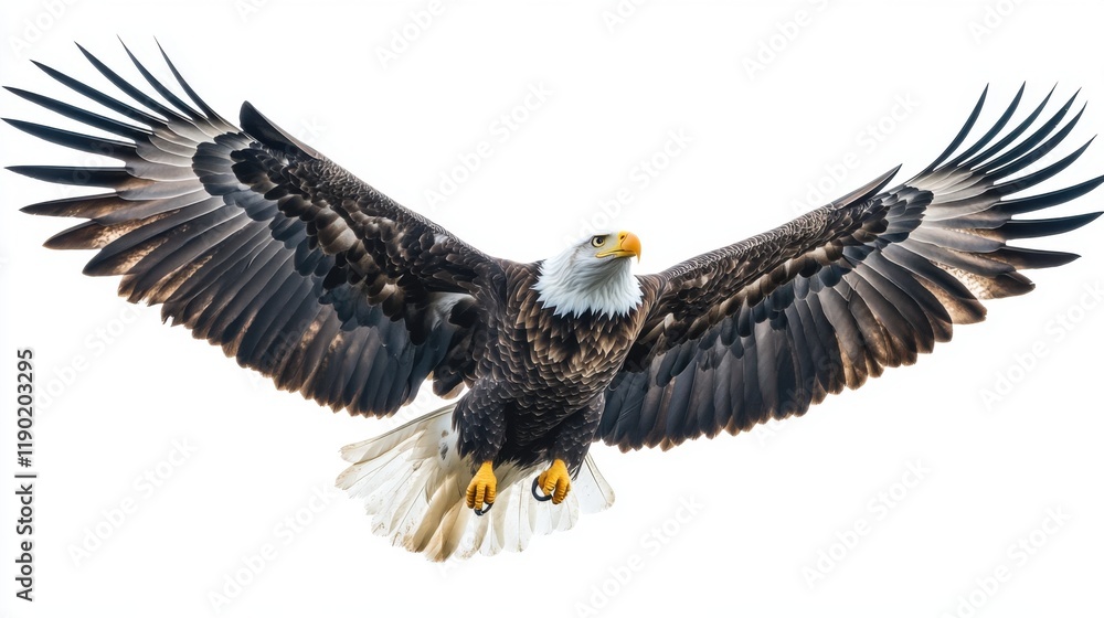 Obraz premium Majestic Eagle Soaring in Clear Sky