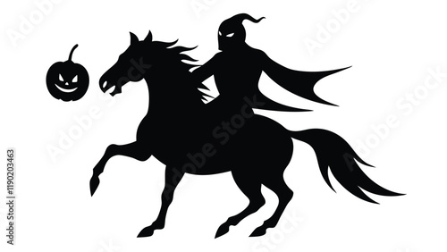 Headless Horseman Holding a Pumpkin
