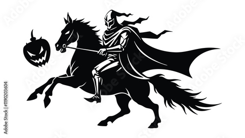 Headless Horseman Holding a Pumpkin