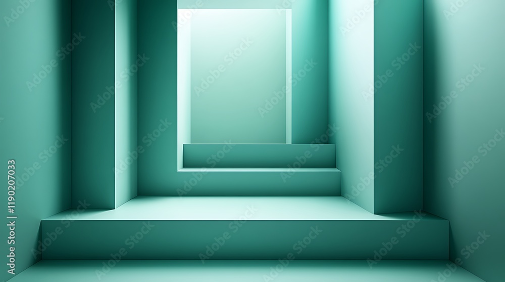Abstract Teal Room Minimalist Geometric Design Abstract Teal Room Minimalist Geometric Design