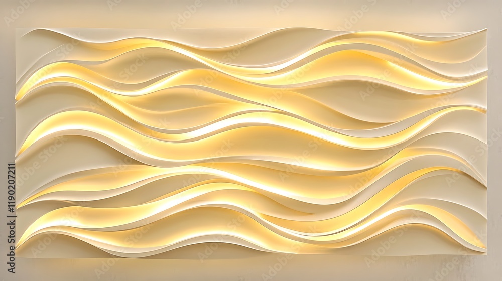 Obraz premium Illuminated Wave Pattern Wall Art Decor
