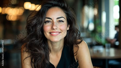 Wallpaper Mural pretty confident woman smiling at luxuriuos restaurant, restaurant owner, entrepreneur  Torontodigital.ca