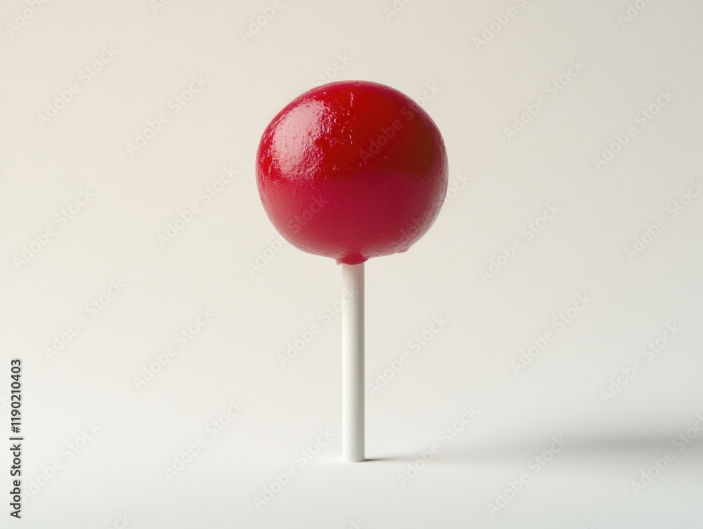 Red Lollipop on White Stick Red Lollipop on White Stick