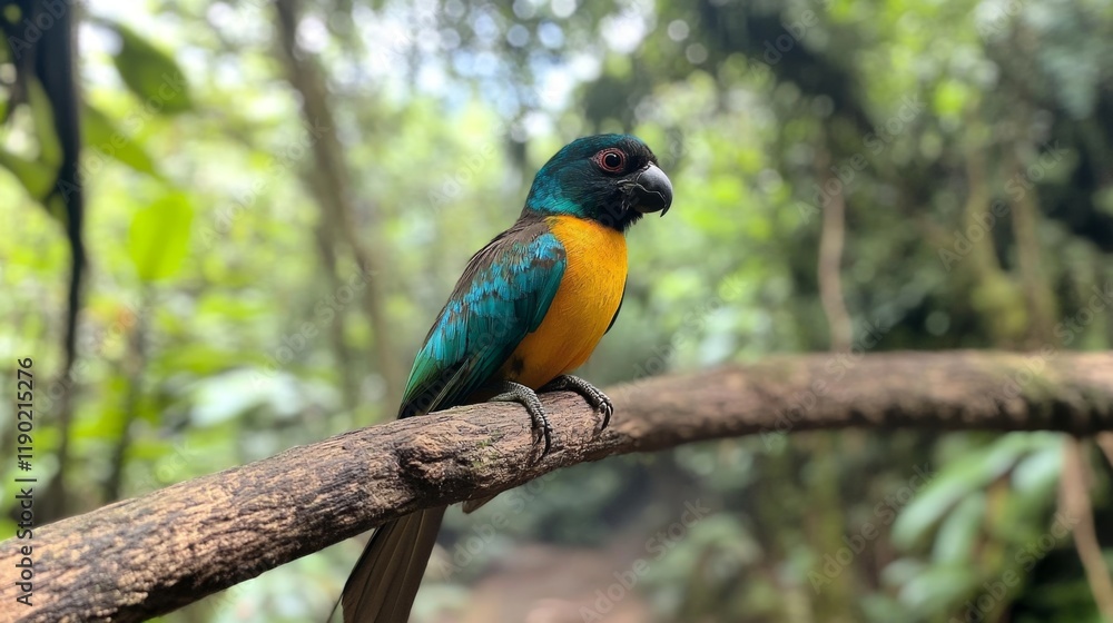 Stunning Tropical Parrot on a Branch Stunning Tropical Parrot on a Branch