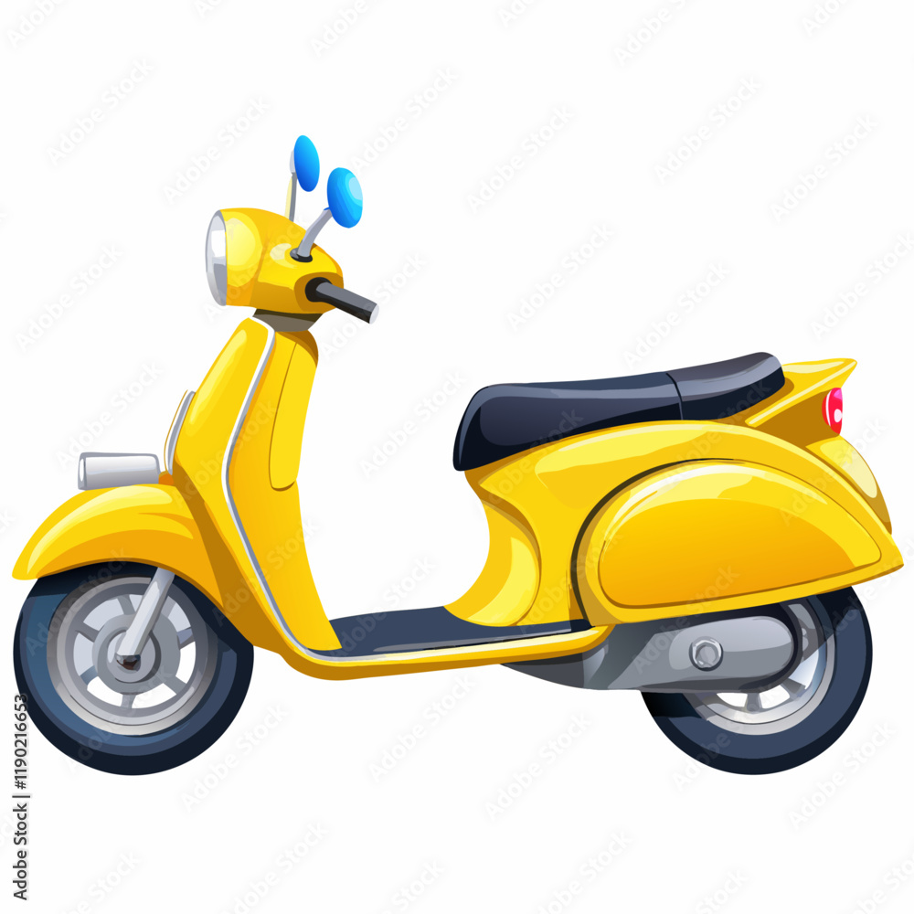 Obraz premium A yellow scooter vector illustration (2)