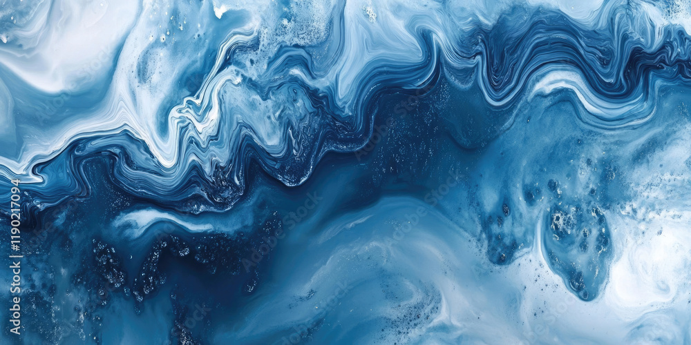 Obraz premium An abstract watercolor painting with shades of blue and gold