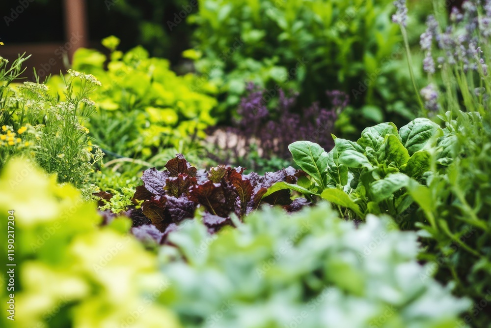 Vibrant Vegetable Garden: A Lush Tapestry of Greens and Reds Vibrant Vegetable Garden: A Lush Tapestry of Greens and Reds