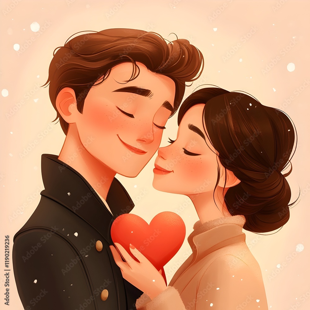 vector illustration of a young couple with a playful smile holds a red paper heart, both are dressed casually in modern, bright clothing. love and relationship, valentine’s day, couple banner vector illustration of a young couple with a playful smile holds a red paper heart, both are dressed casually in modern, bright clothing. love and relationship, valentine’s day, couple banner