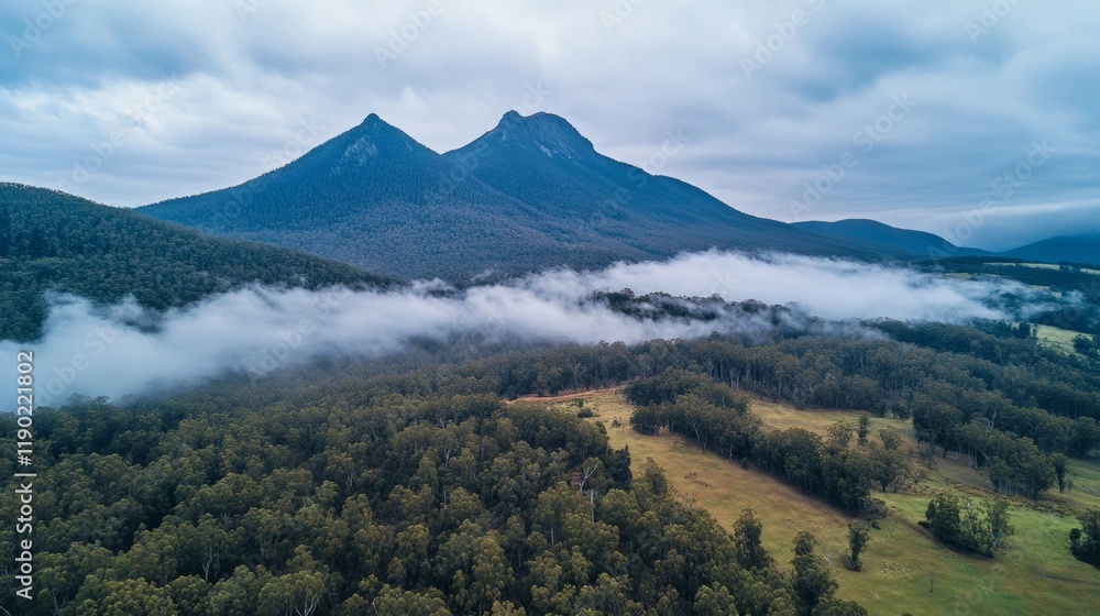 Fototapeta premium Misty Mountain Range Landscape