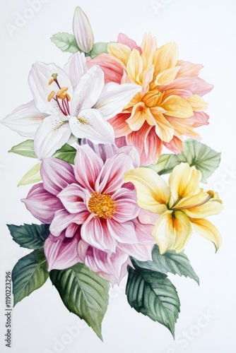 Flowers on White Background