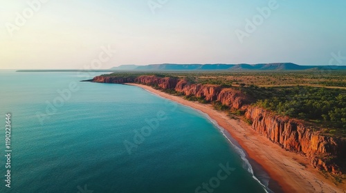 Coastal Cliffs and Azure Waters: A Stunning Landscape photo