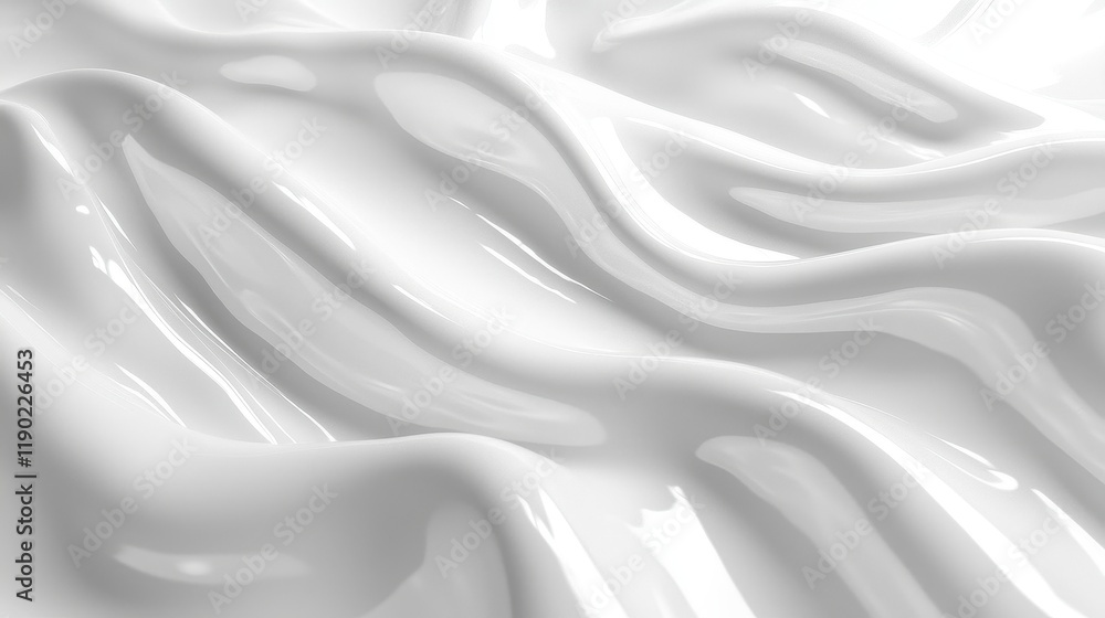 Fototapeta premium Abstract White Liquid Surface Smooth Swirls