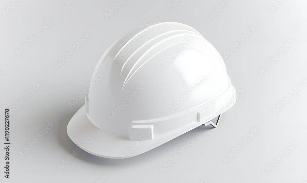 Fototapeta premium White hard hat on white background.