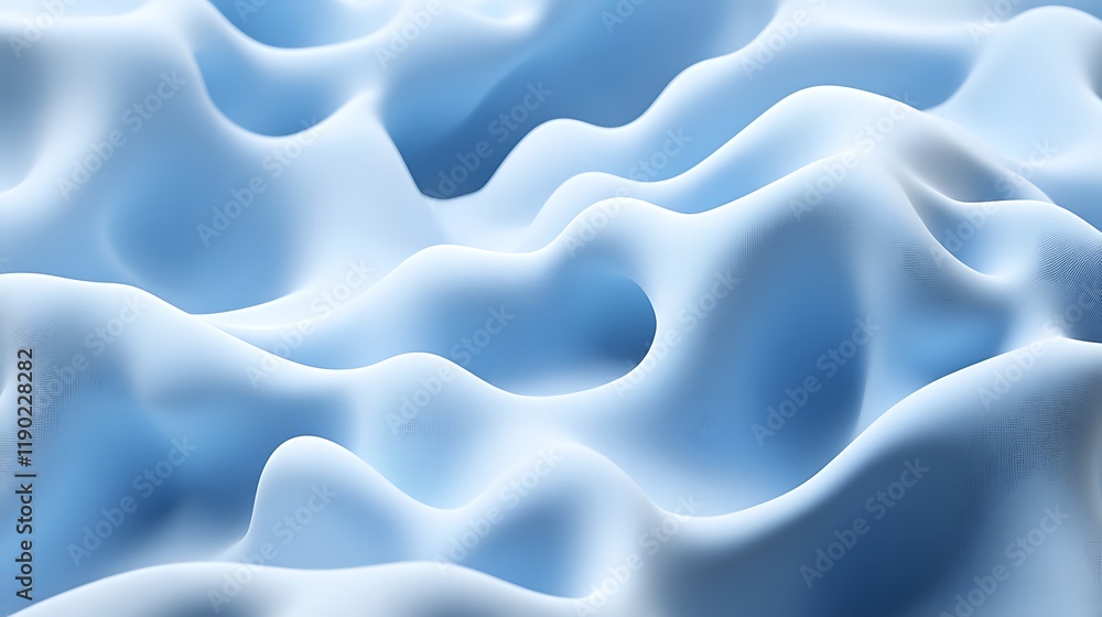 Obraz premium Abstract Blue Wavelike Surface Texture Design