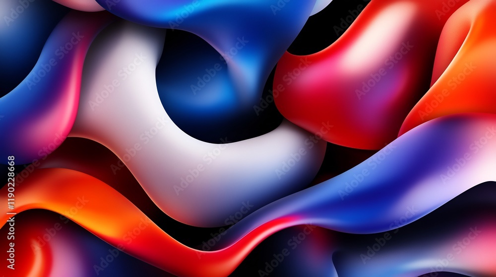 Obraz premium Abstract Colorful Fluid Shapes: A Vibrant Digital Art Piece