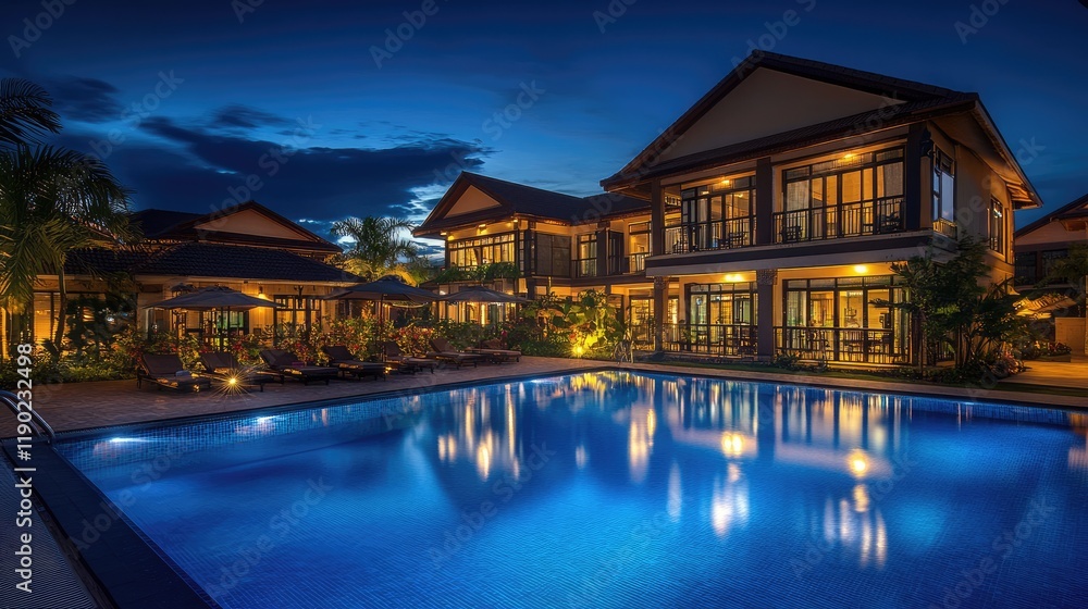 A private house with a large swimming pool, perfect for family gatherings and parties. A private house with a large swimming pool, perfect for family gatherings and parties.
