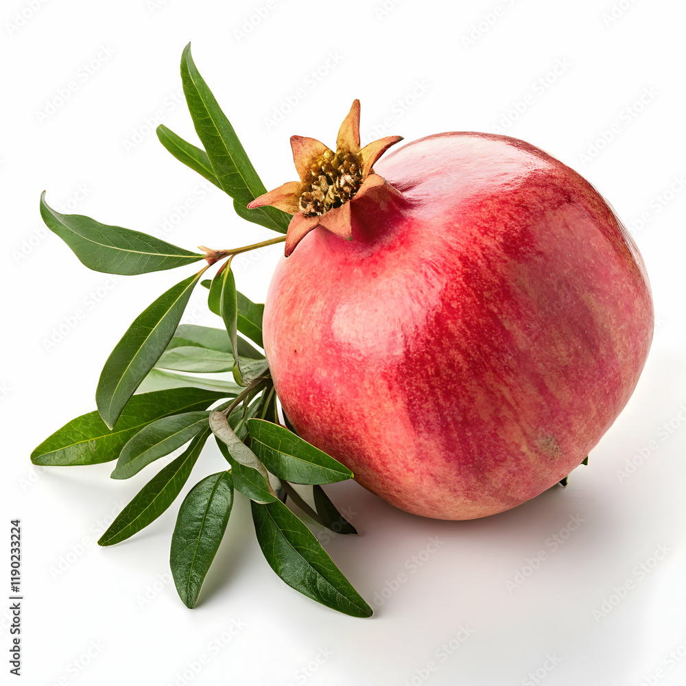 Delicious pomegranate on a clean white background