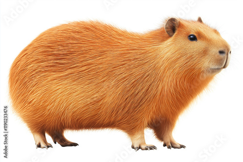 Wallpaper Mural Golden capybara posing on white background Torontodigital.ca