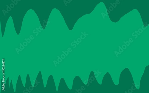 Gradient abstract green background with waves