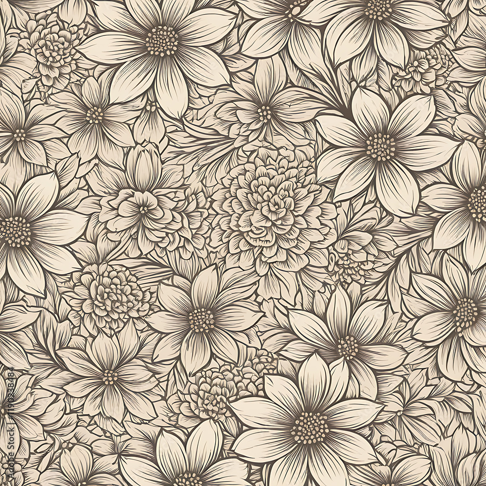 custom made wallpaper toronto digitalSeamless Endless Hand Painting Abstract Watercolor Metallic Colors Floral Flower Daisy