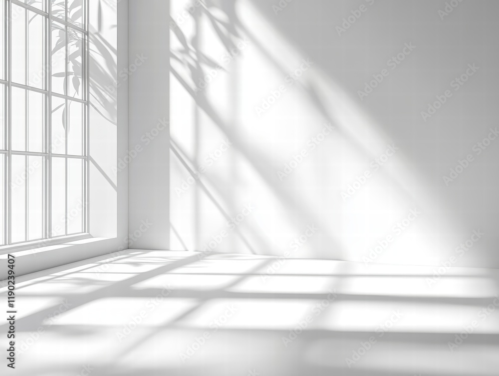 Obraz premium A bright white background with a faint shadow creating a clean, elegant vibe