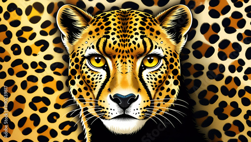 Leopard spots pattern background texture, dots, cheetah, animals, design, Generative AI 
