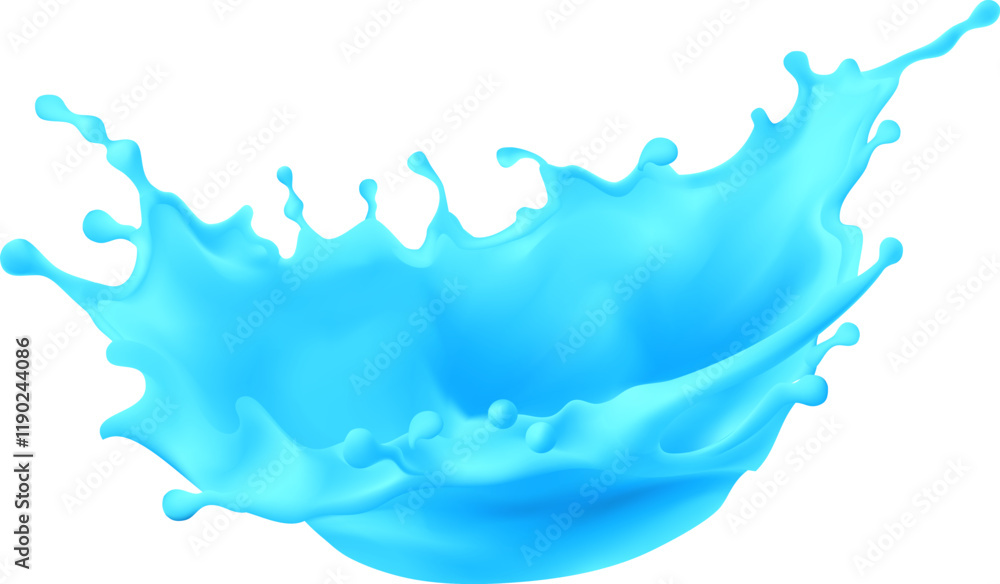 Liquid water wave splash of blue flow swirl or pour spill, water drops, realistic on white background. Liquid water wave splash of blue flow swirl or pour spill, water drops, realistic on white background.