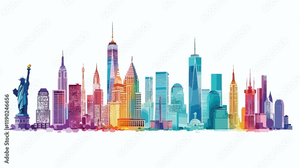 Obraz premium City Landmarks and Buildings Collage: A Visual Symphony of Urban Landscapes art modern growth travel