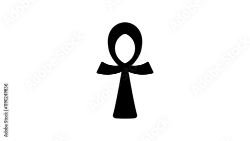 The Cross of Ankh, black isolated silhouette