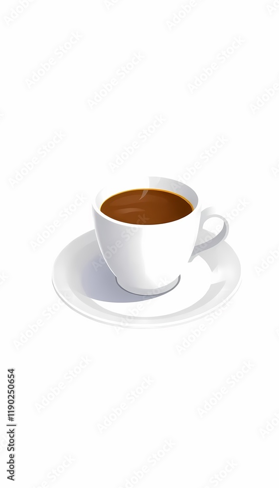Floating Coffee Cup and White Plate Falling Floating Coffee Cup and White Plate Falling