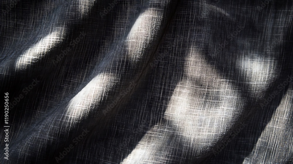 Sunlight casts shadows on textured fabric. Sunlight casts shadows on textured fabric.