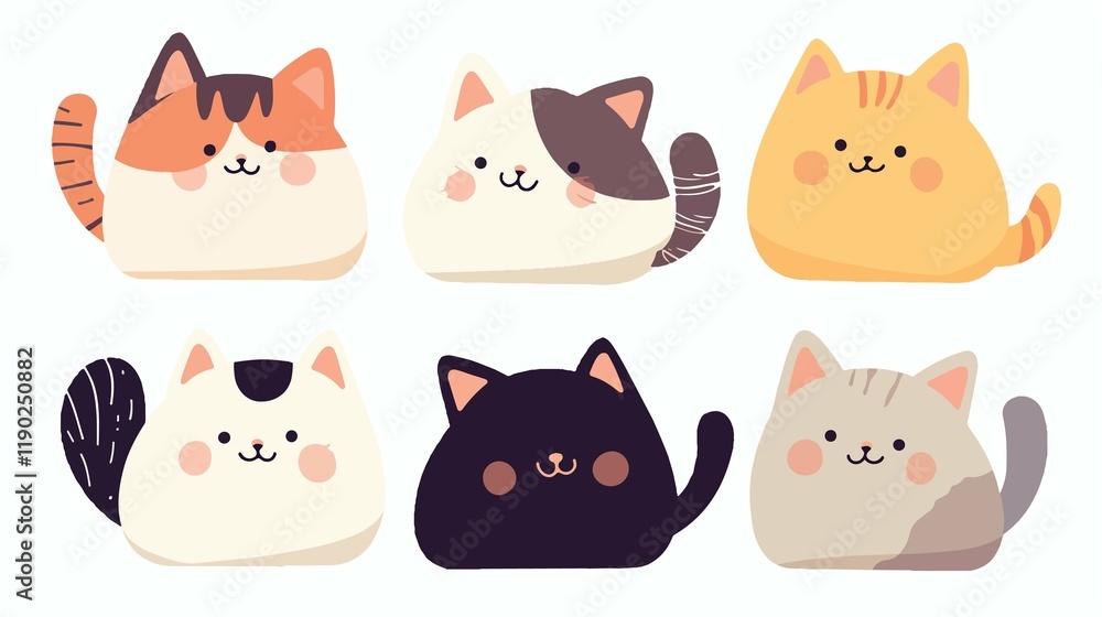 Adorable Cat Poses Vector Set | Cute and Playful Feline Expressions pet meow tail paws happy furry Adorable Cat Poses Vector Set | Cute and Playful Feline Expressions pet meow tail paws happy furry