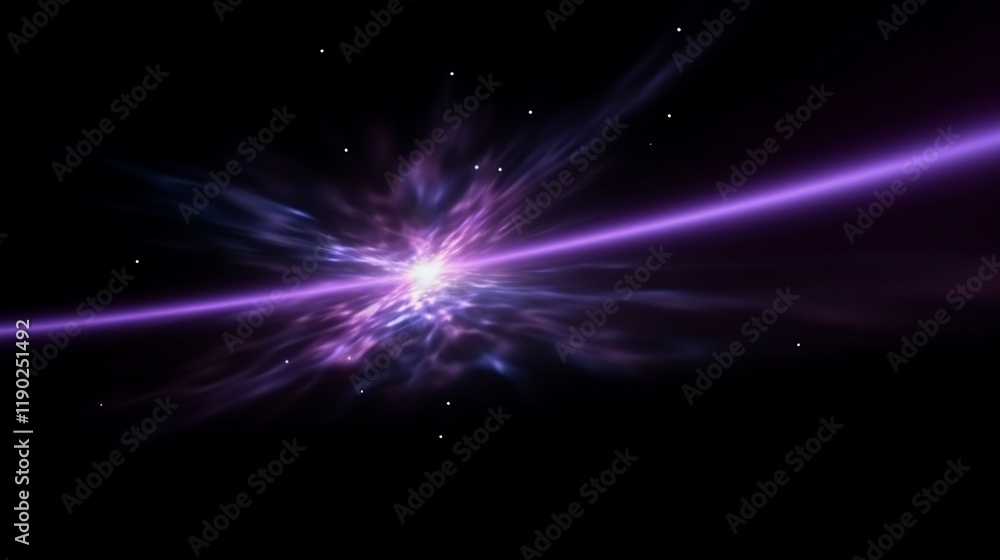 Obraz premium Purple Light Beam Exploding Through Space