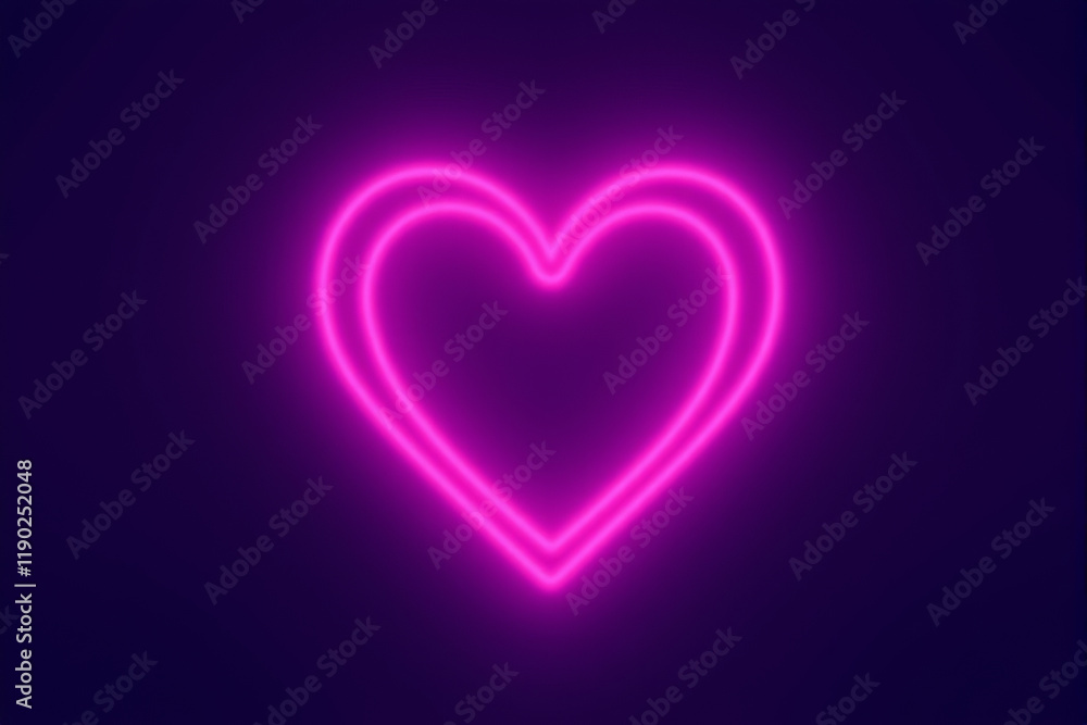 Neon heart outlines glowing against a dark gradient background, perfect for a trendy design. Neon heart outlines glowing against a dark gradient background, perfect for a trendy design.