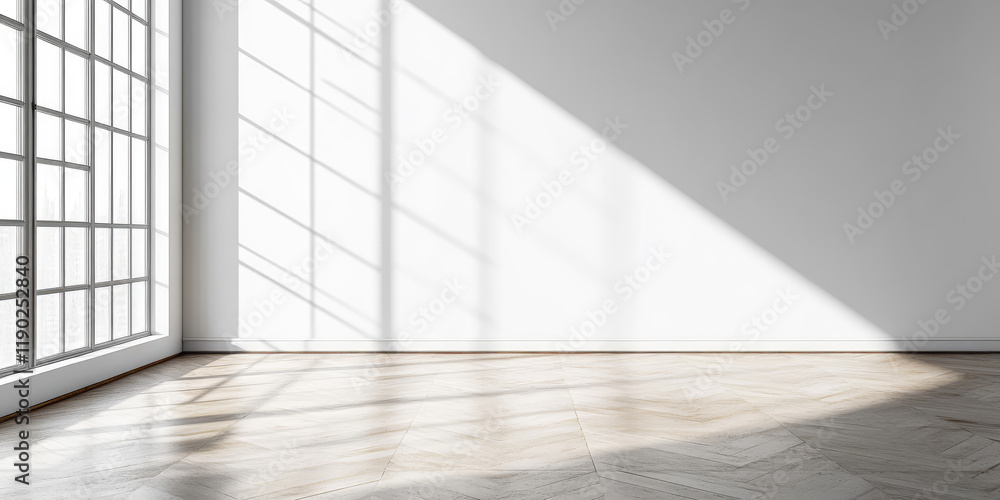 Sunlight Streaming Through a Window in a Minimalist Room Sunlight Streaming Through a Window in a Minimalist Room