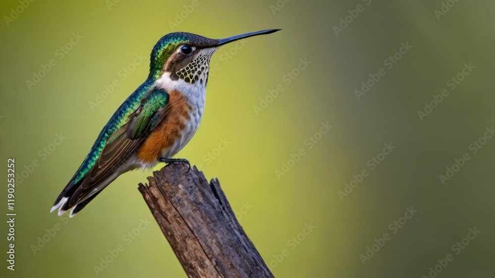 A small, ruby-throated kingfisher, a wild avian with green-tinged feathers, is perched on a branch, its beak hinting at the humming flight of smaller birds A small, ruby-throated kingfisher, a wild avian with green-tinged feathers, is perched on a branch, its beak hinting at the humming flight of smaller birds
