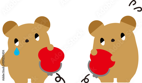 空の財布を持ったクマ_表情なし